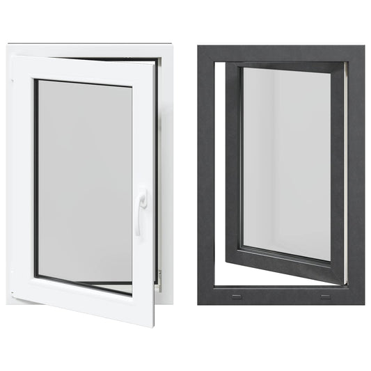 vidaXL Παράθυρο Κάτω Στρώματος RISOR 60 x 90 cm PVC και Γυαλί Ανθρακί
