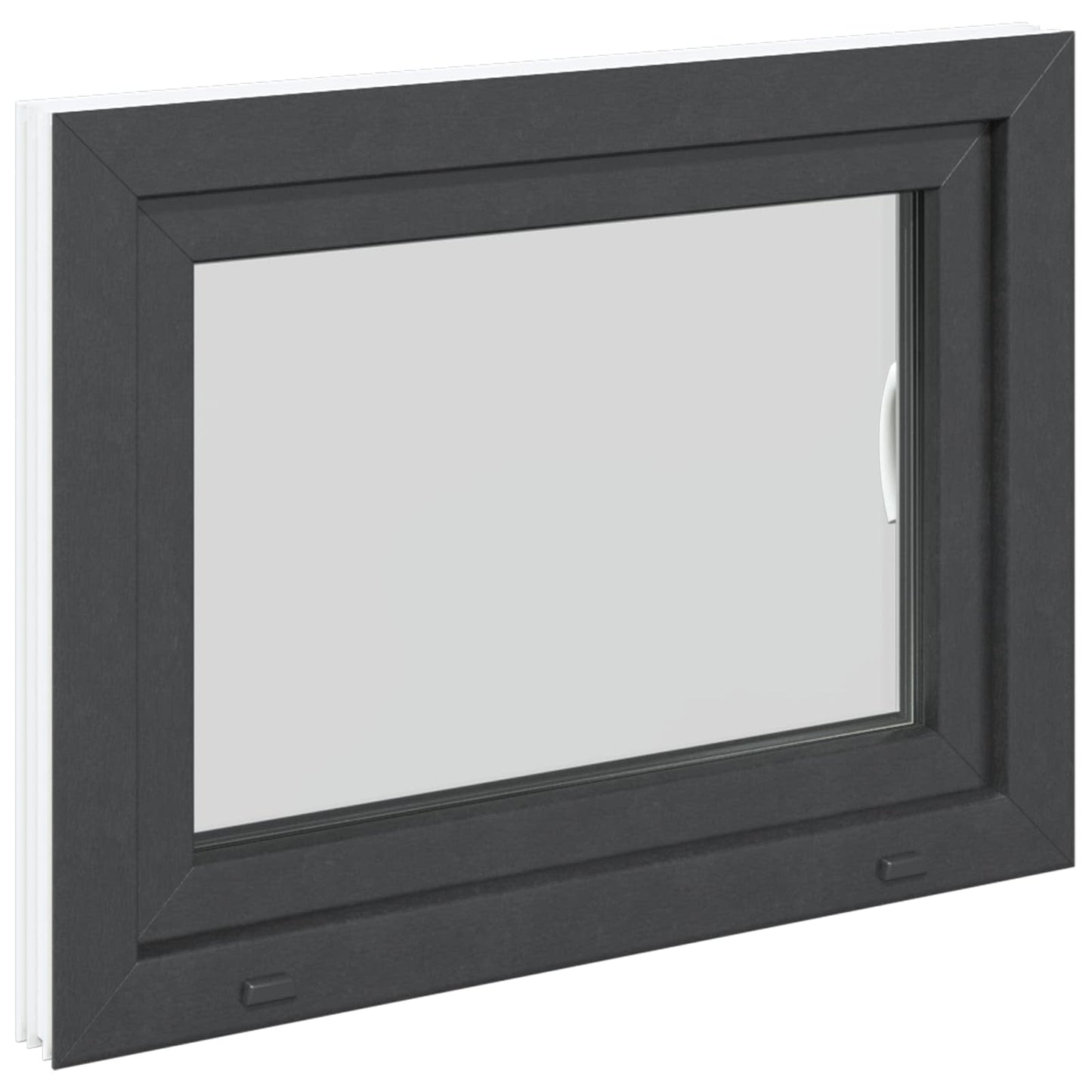 vidaXL Παράθυρο Κάτω Στρώματος RISOR 60 x 100 cm PVC και Γυαλί Ανθρακί