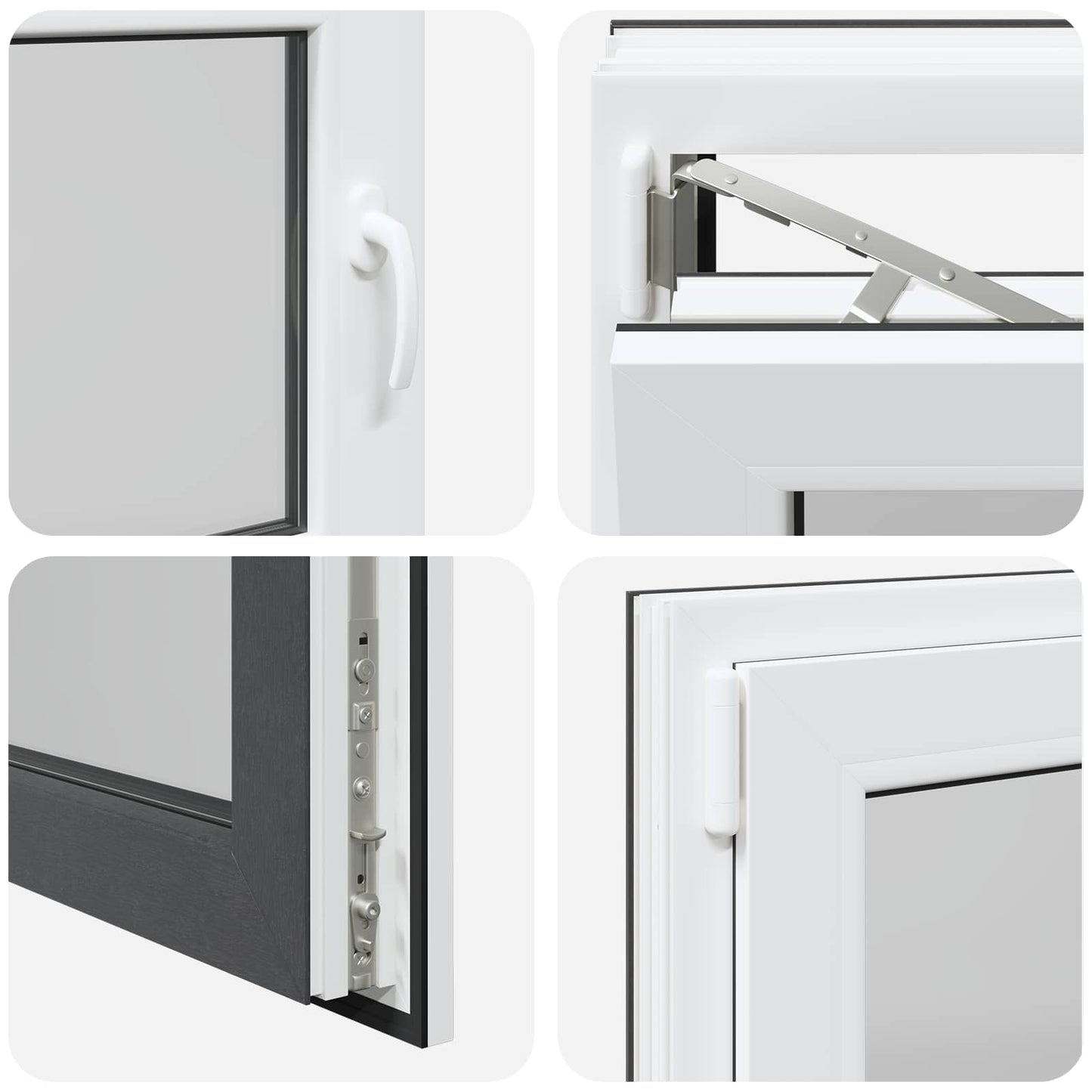 vidaXL Παράθυρο Κάτω Στρώματος RISOR 80 x 50 cm PVC και Γυαλί Ανθρακί