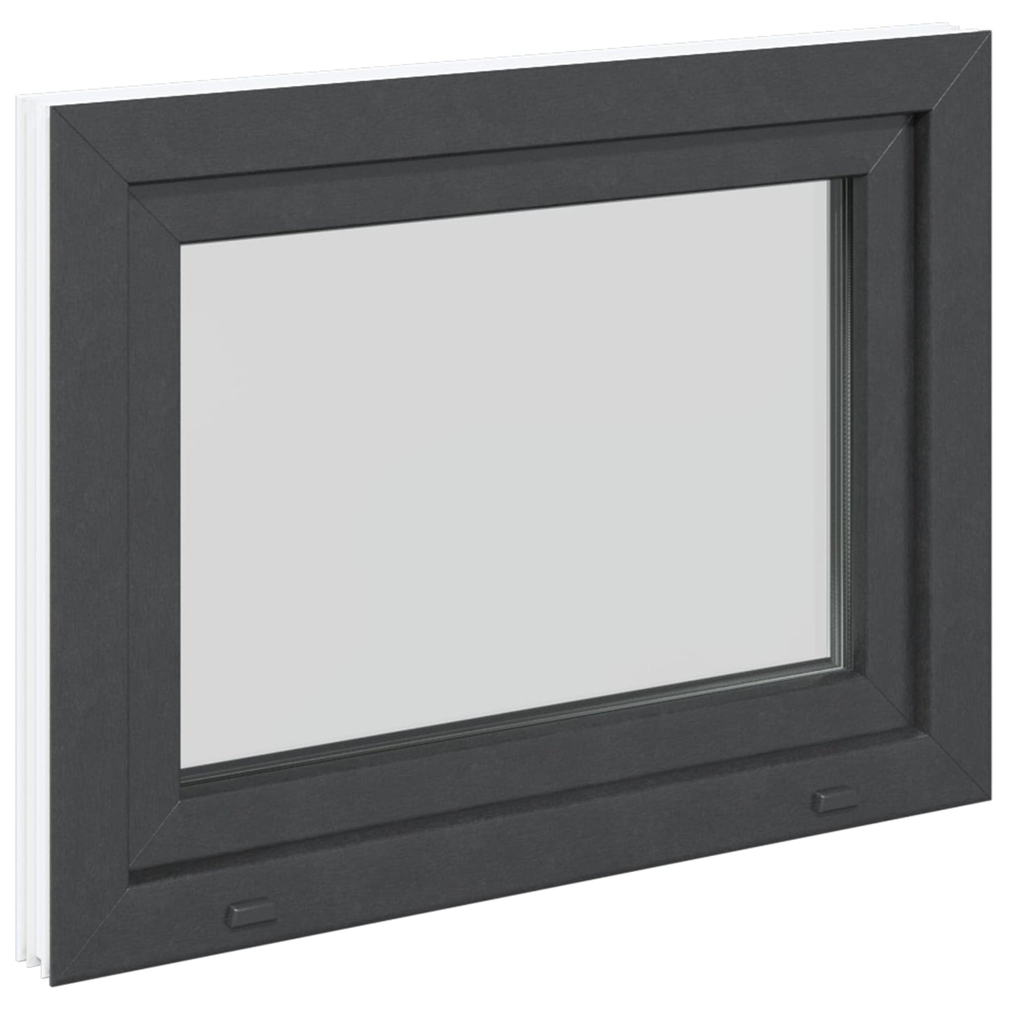 vidaXL Παράθυρο Κάτω Στρώματος RISOR 80 x 50 cm PVC και Γυαλί Ανθρακί
