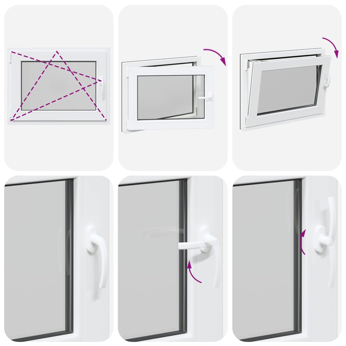 vidaXL Παράθυρο Κάτω Στρώματος RISOR 80 x 50 cm PVC και Γυαλί Ανθρακί