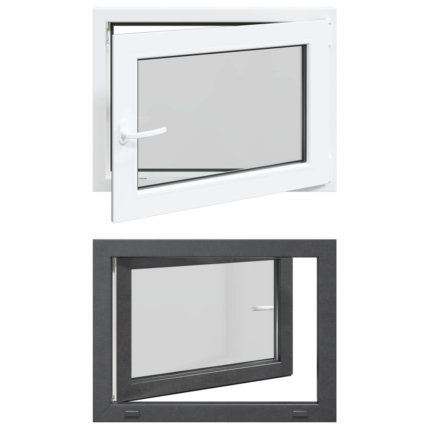 vidaXL Παράθυρο Κάτω Στρώματος RISOR 80 x 50 cm PVC και Γυαλί Ανθρακί