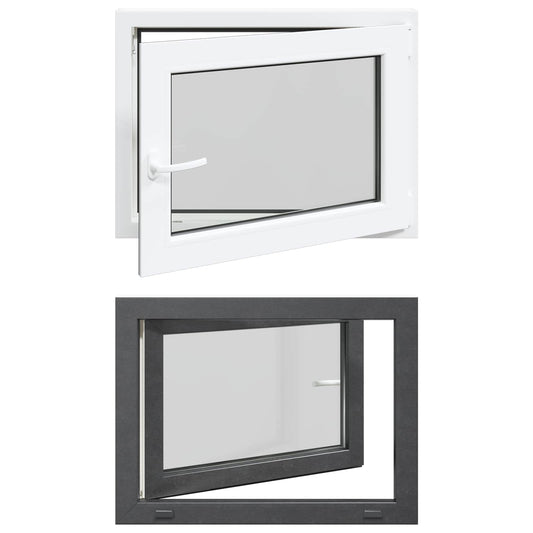 vidaXL Παράθυρο Κάτω Στρώματος RISOR 80 x 50 cm PVC και Γυαλί Ανθρακί