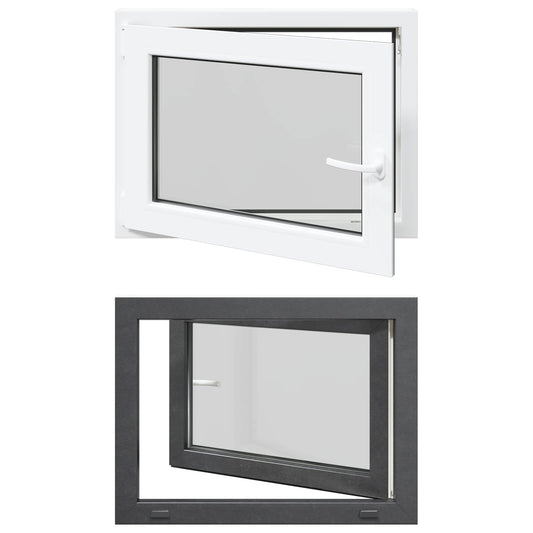 vidaXL Παράθυρο Κάτω Στρώματος RISOR 80 x 60 cm PVC και Γυαλί Ανθρακί