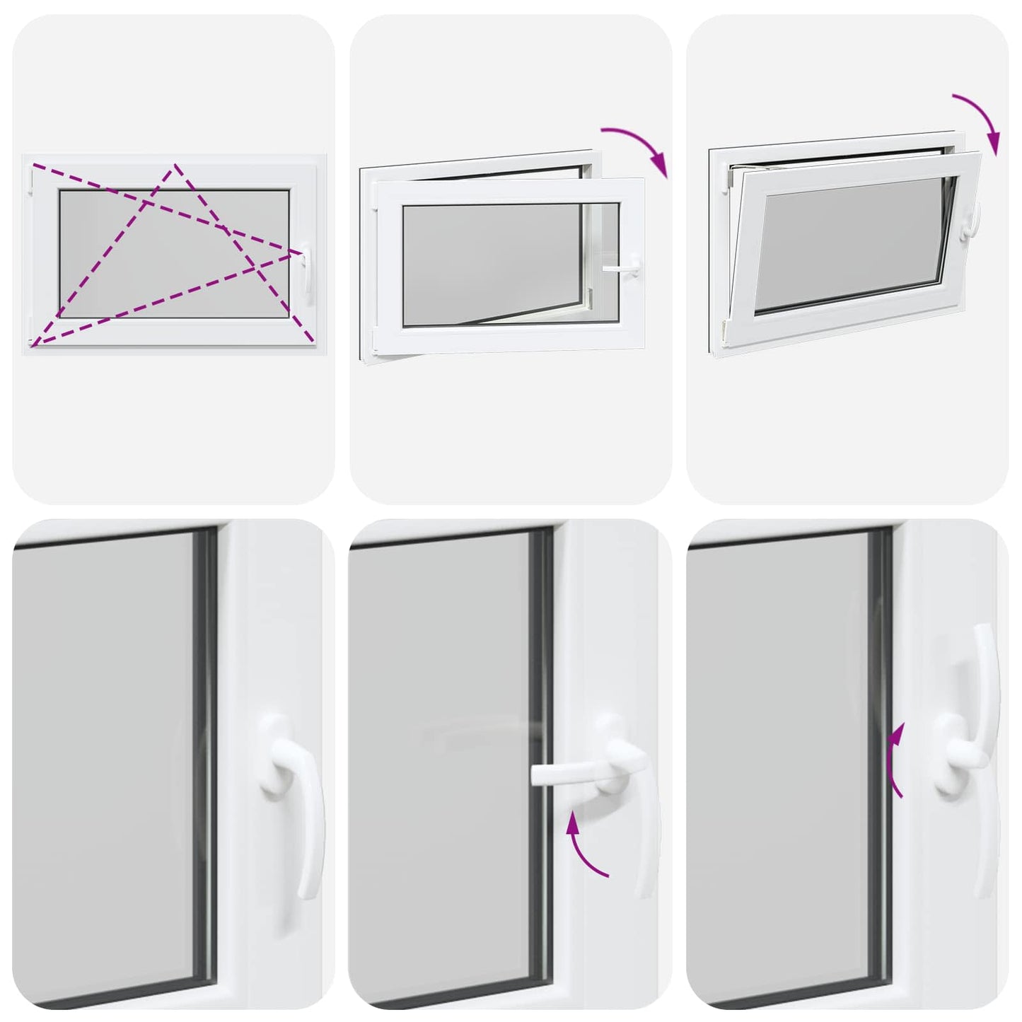 Παράθυρο Κάτω Στρώματος RISOR Ανθρακί 90 x 50 cm PVC και Γυαλί