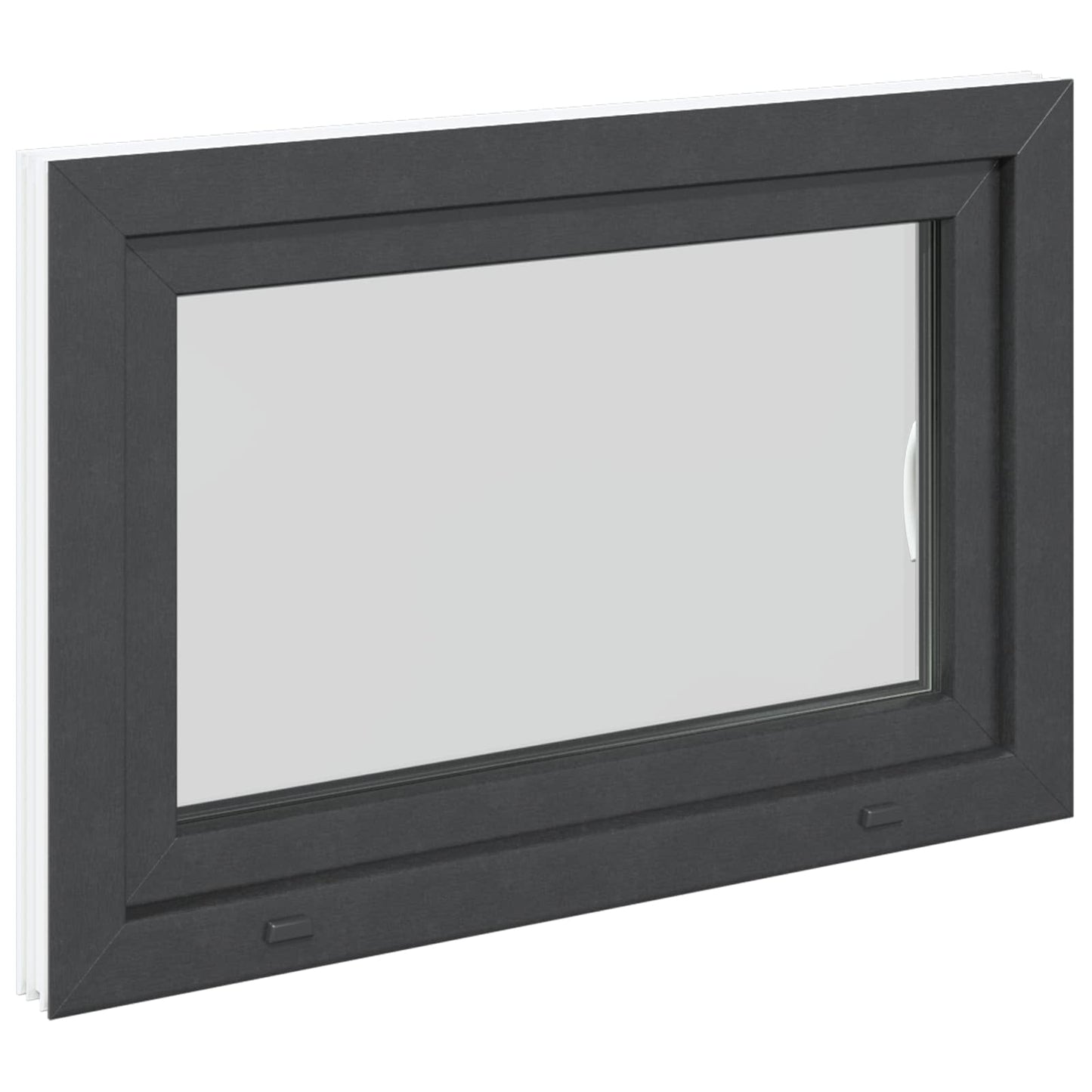 Παράθυρο Κάτω Στρώματος RISOR Ανθρακί 90 x 60 cm PVC και Γυαλί