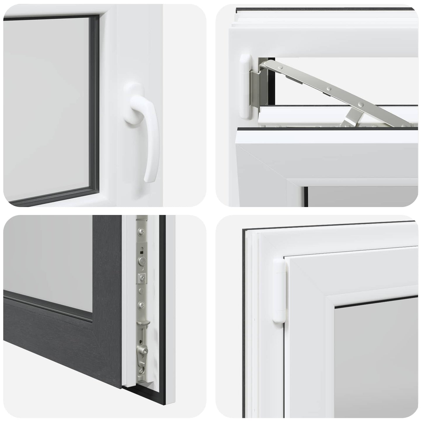 vidaXL Παράθυρο Κάτω Στρώματος RISOR 100 x 50 cm PVC και Γυαλί Ανθρακί