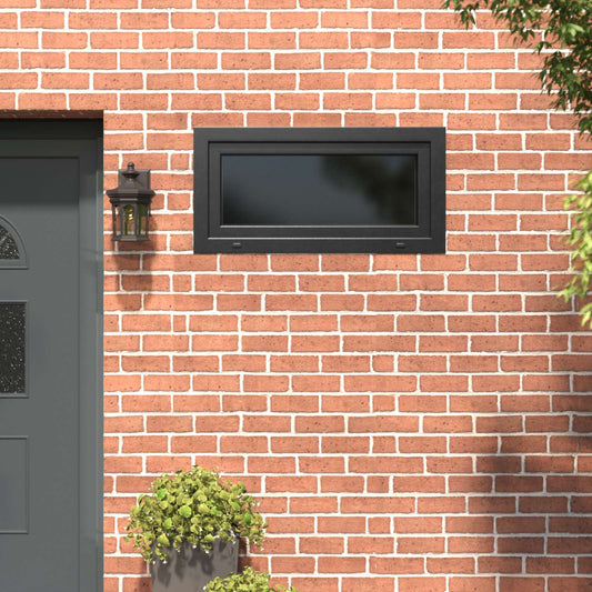 vidaXL Παράθυρο Κάτω Στρώματος RISOR 100 x 50 cm PVC και Γυαλί Ανθρακί