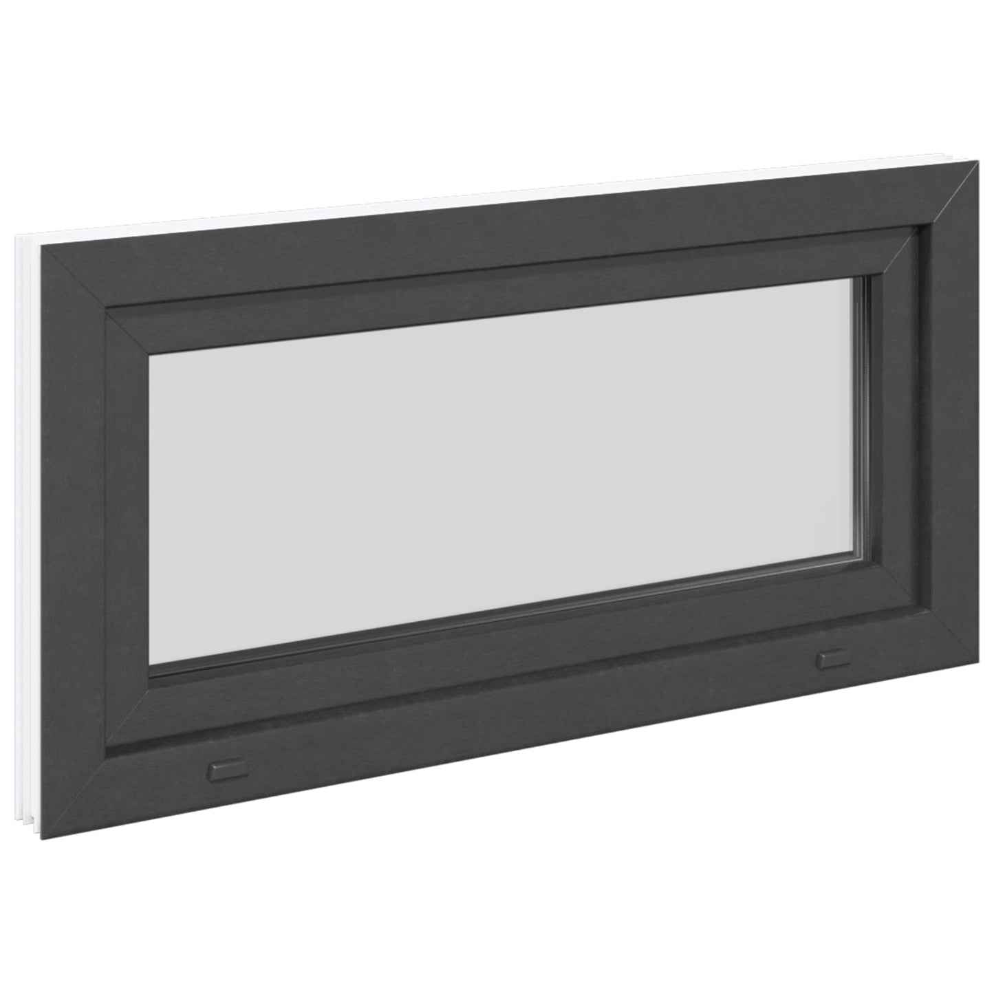 vidaXL Παράθυρο Κάτω Στρώματος RISOR 100 x 50 cm PVC και Γυαλί Ανθρακί