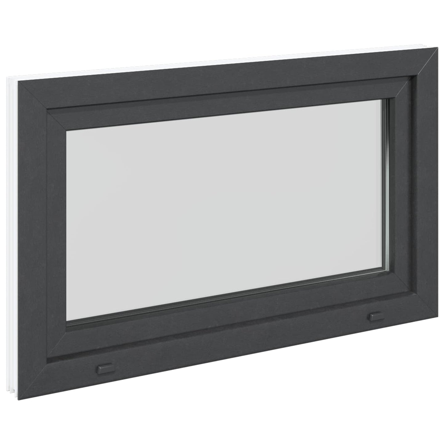 Παράθυρο Κάτω Στρώματος RISOR Ανθρακί 100 x 60 cm PVC και Γυαλί