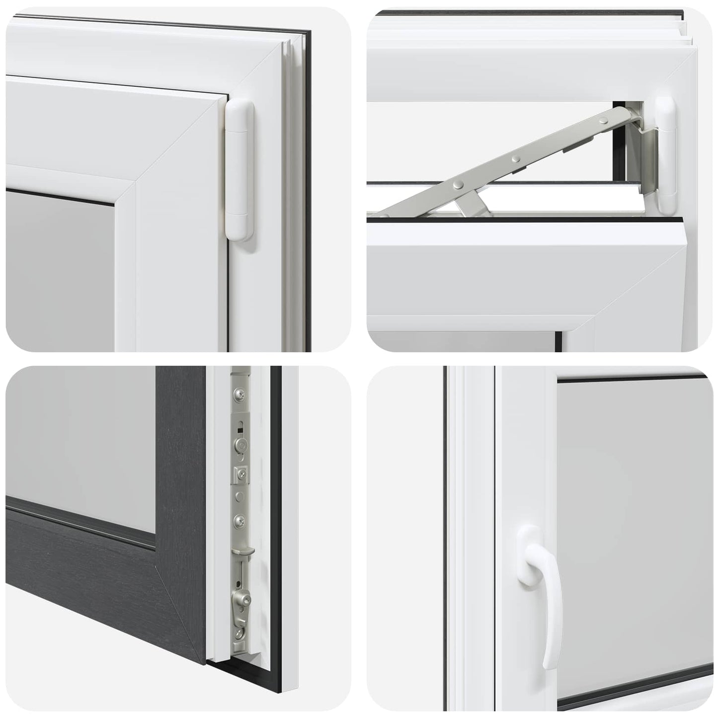 vidaXL Παράθυρο Κάτω Στρώματος RISOR 100 x 70 cm PVC και Γυαλί Ανθρακί