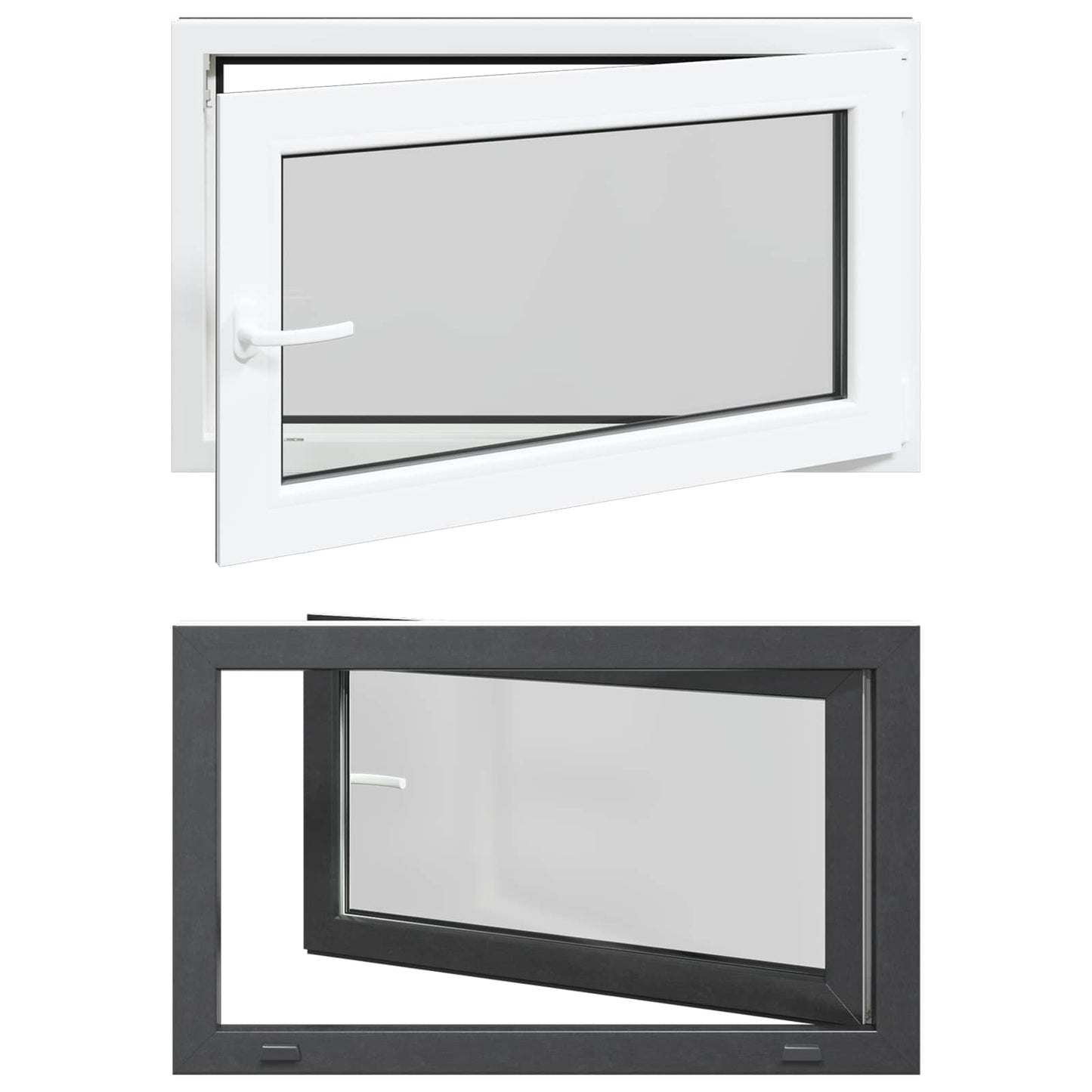 vidaXL Παράθυρο Κάτω Στρώματος RISOR 100 x 70 cm PVC και Γυαλί Ανθρακί