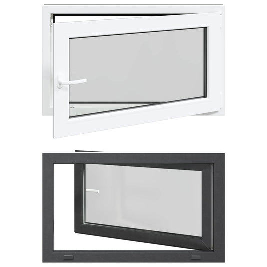 vidaXL Παράθυρο Κάτω Στρώματος RISOR 100 x 70 cm PVC και Γυαλί Ανθρακί