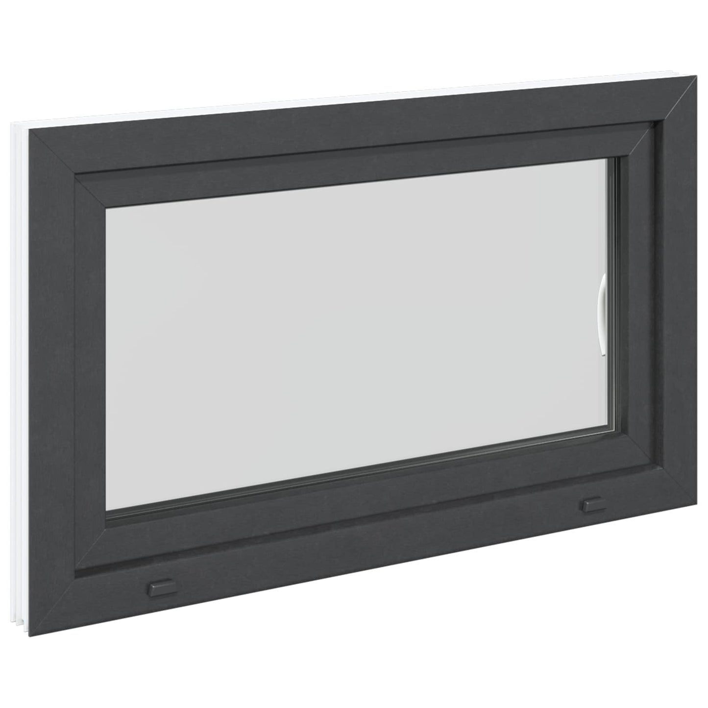 vidaXL Παράθυρο Κάτω Στρώματος RISOR 100 x 70 cm PVC και Γυαλί Ανθρακί