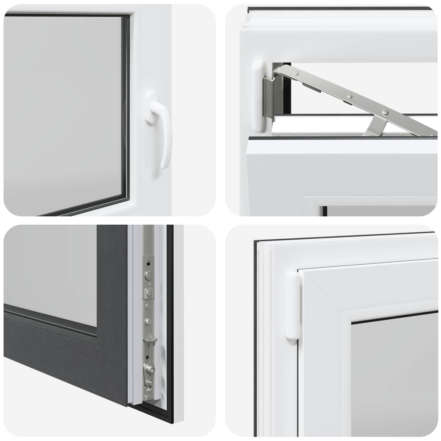 vidaXL Παράθυρο Κάτω Στρώματος RISOR 110 x 50 cm PVC και Γυαλί Ανθρακί