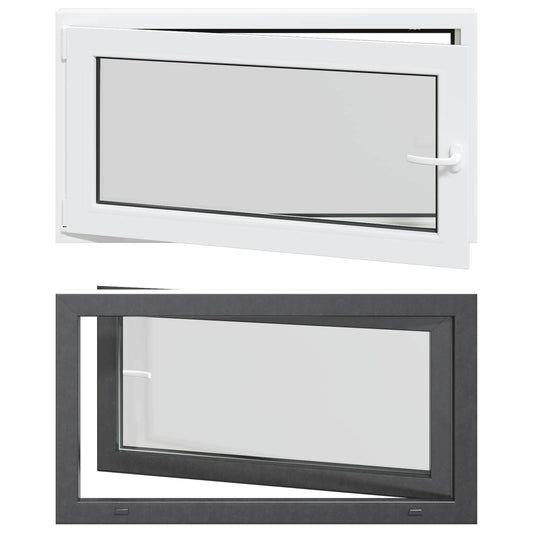vidaXL Παράθυρο Κάτω Στρώματος RISOR 110 x 50 cm PVC και Γυαλί Ανθρακί
