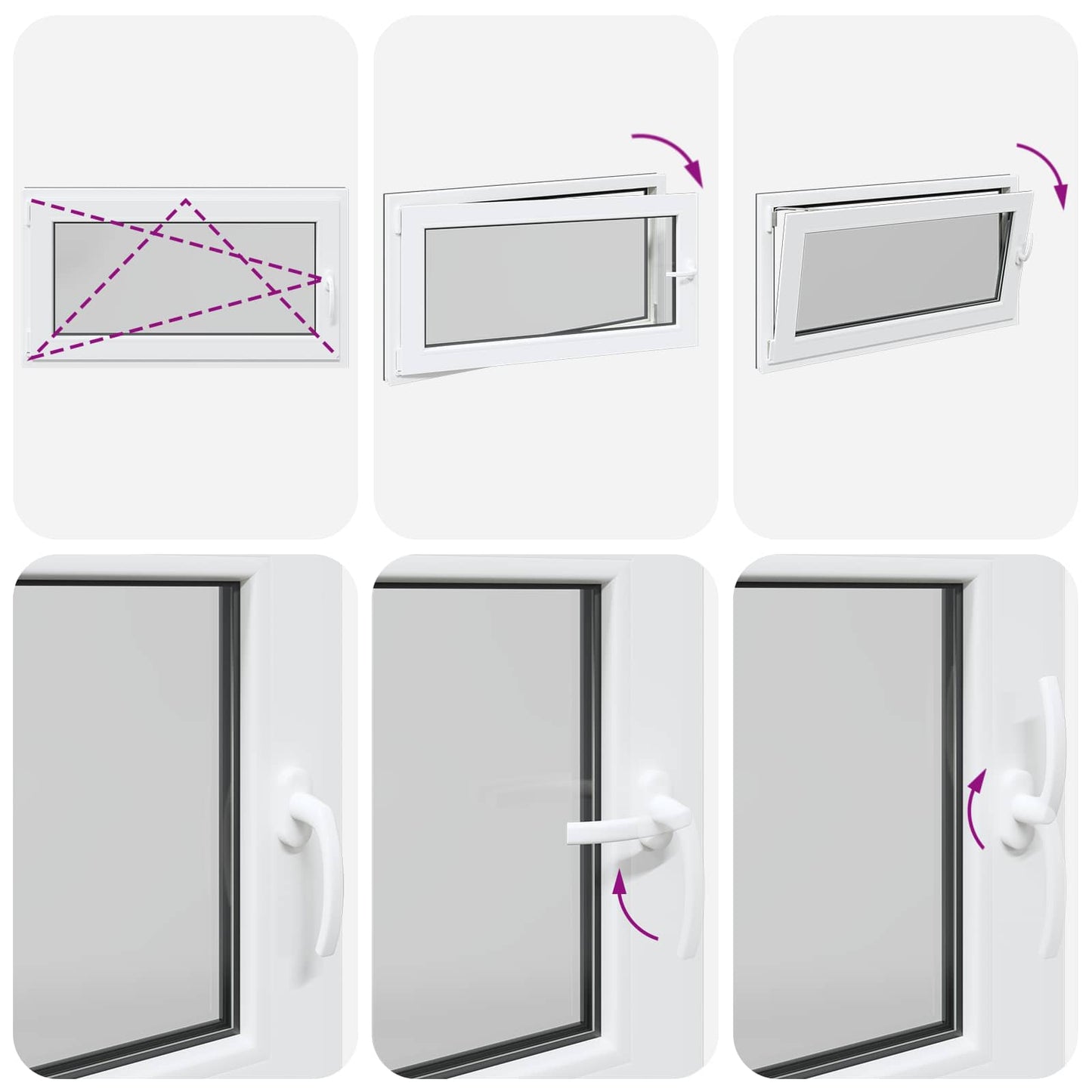 vidaXL Παράθυρο Κάτω Στρώματος RISOR 110 x 50 cm PVC και Γυαλί Ανθρακί