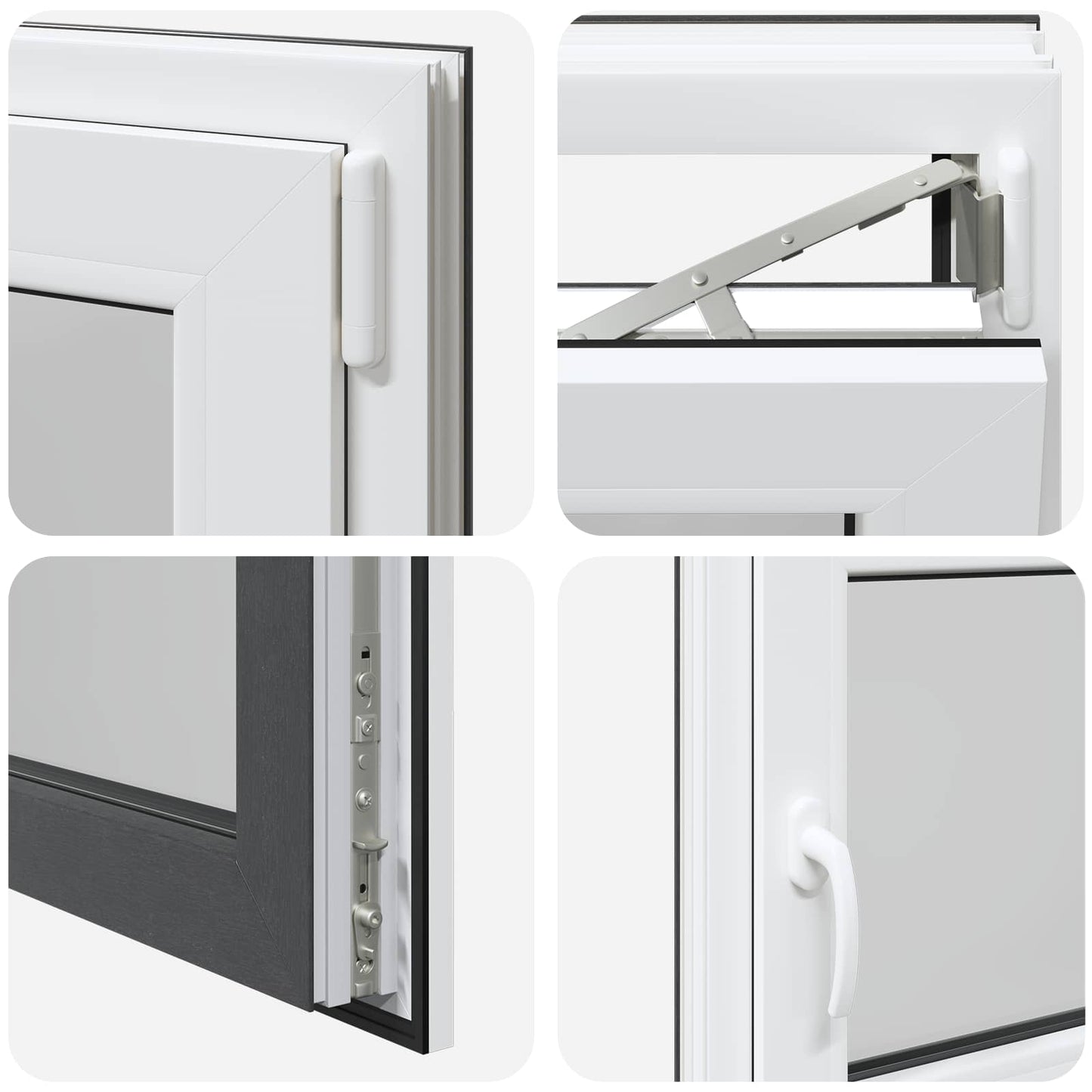 vidaXL Παράθυρο Κάτω Στρώματος RISOR 110 x 60 cm PVC και Γυαλί Ανθρακί