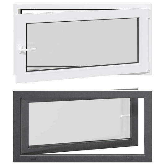 vidaXL Παράθυρο Κάτω Στρώματος RISOR 110 x 60 cm PVC και Γυαλί Ανθρακί