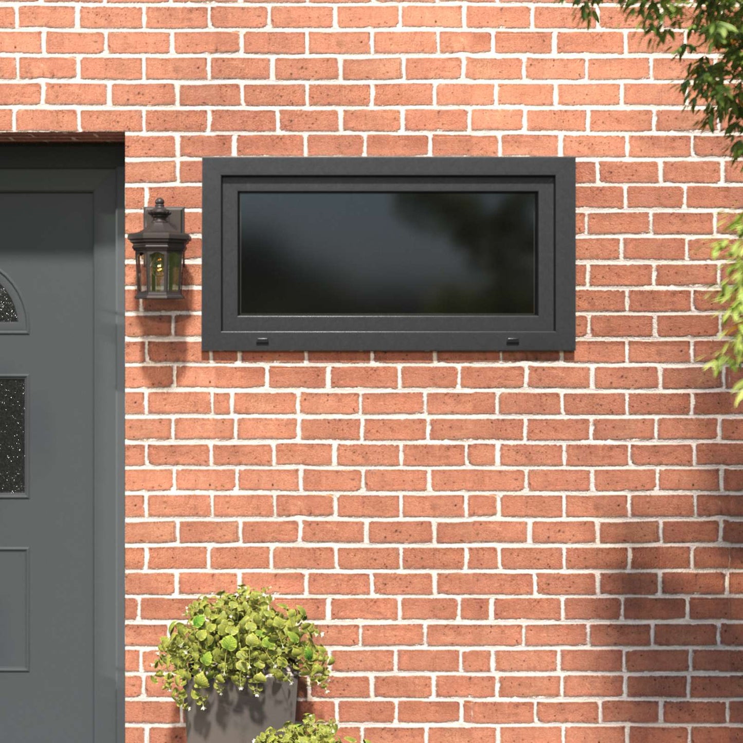vidaXL Παράθυρο Κάτω Στρώματος RISOR 110 x 60 cm PVC και Γυαλί Ανθρακί