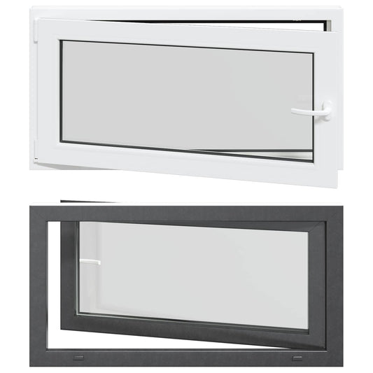 vidaXL Παράθυρο Κάτω Στρώματος RISOR 110 x 60 cm PVC και Γυαλί Ανθρακί
