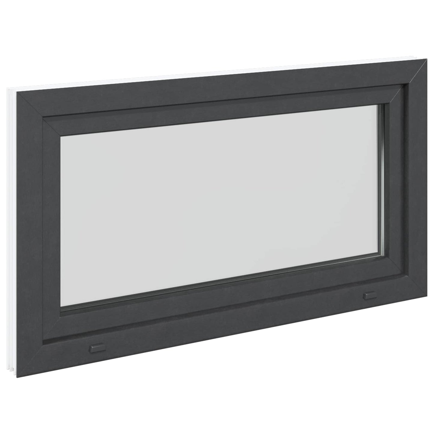 vidaXL Παράθυρο Κάτω Στρώματος RISOR 110 x 60 cm PVC και Γυαλί Ανθρακί