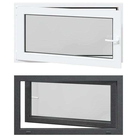 vidaXL Παράθυρο Κάτω Στρώματος RISOR 110 x 70 cm PVC και Γυαλί Ανθρακί