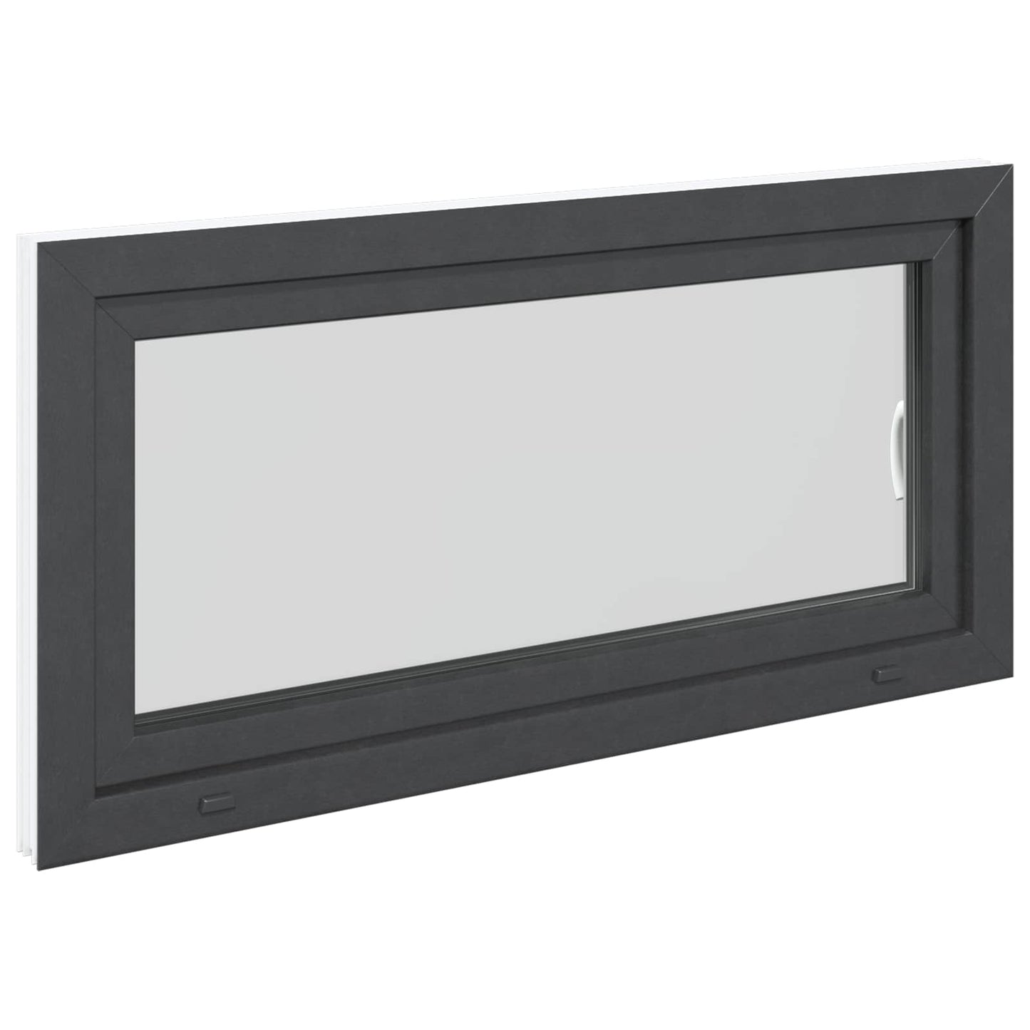 vidaXL Παράθυρο Κάτω Στρώματος RISOR 120 x 60 cm PVC και Γυαλί Ανθρακί