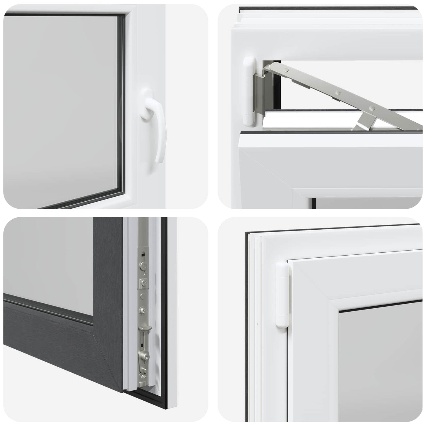 Παράθυρο Κάτω Στρώματος RISOR Ανθρακί 120 x 60 cm PVC και Γυαλί
