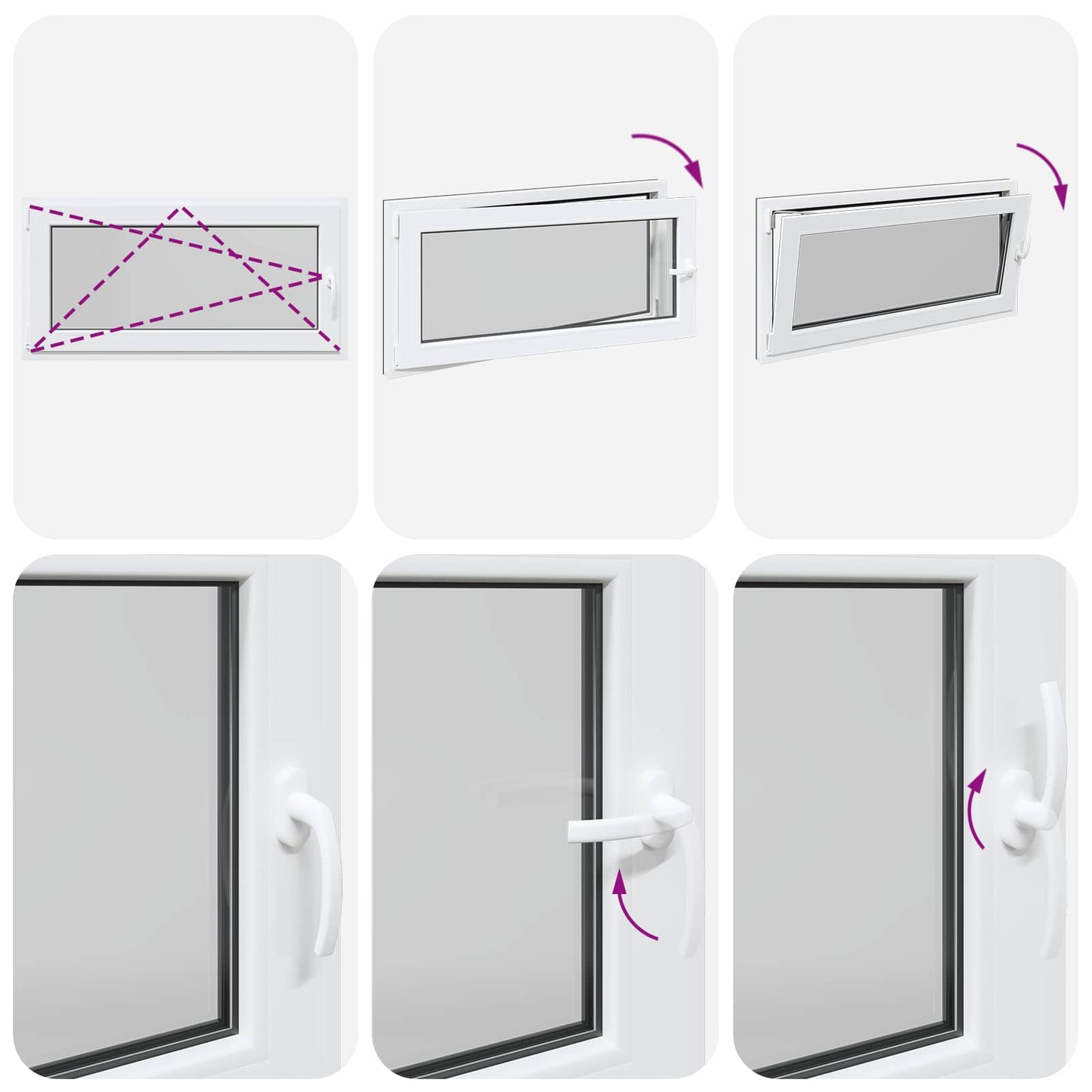 Παράθυρο Κάτω Στρώματος RISOR Ανθρακί 120 x 60 cm PVC και Γυαλί