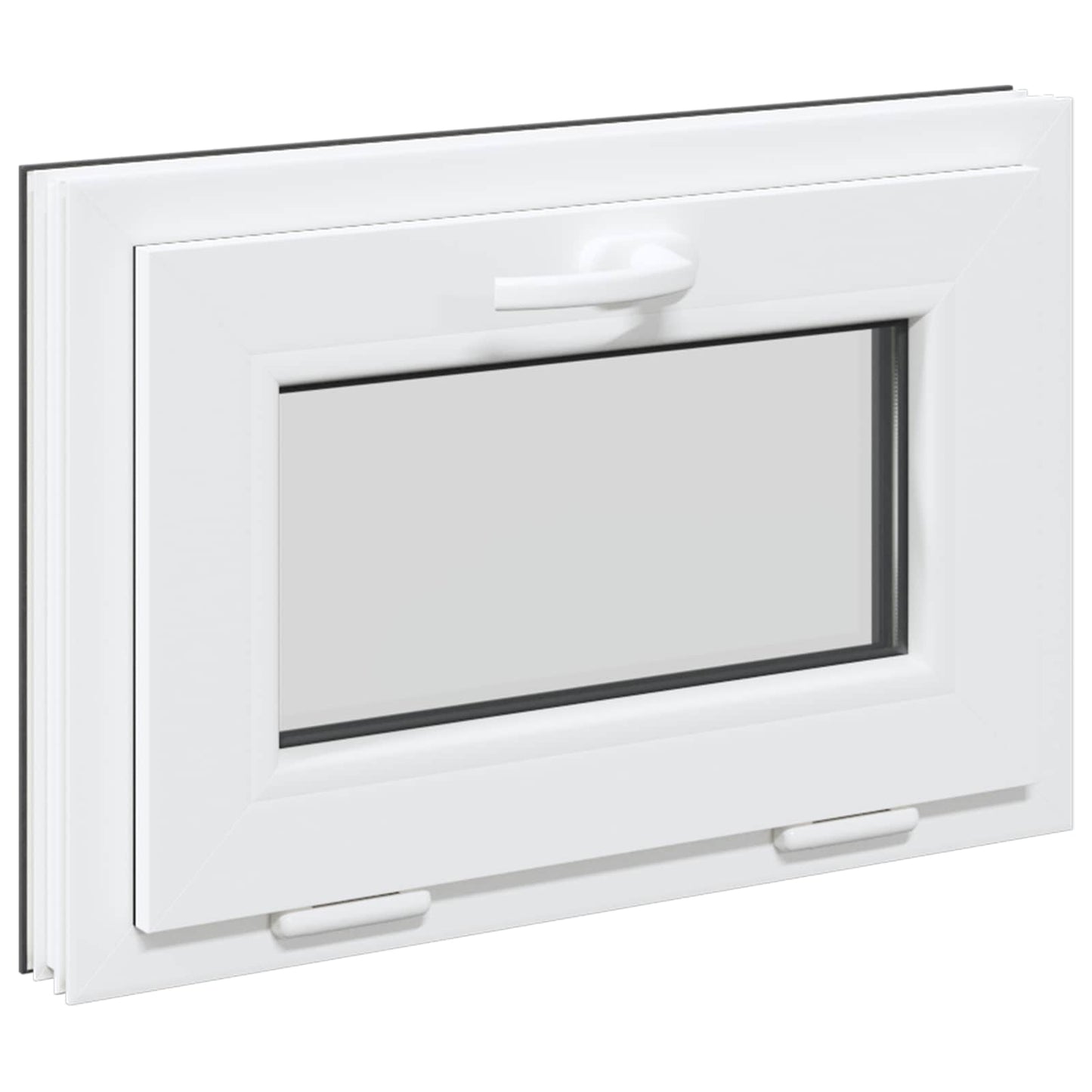 vidaXL Παράθυρο Κάτω Στρώματος RISOR 60 x 40 cm PVC και Γυαλί Ανθρακί