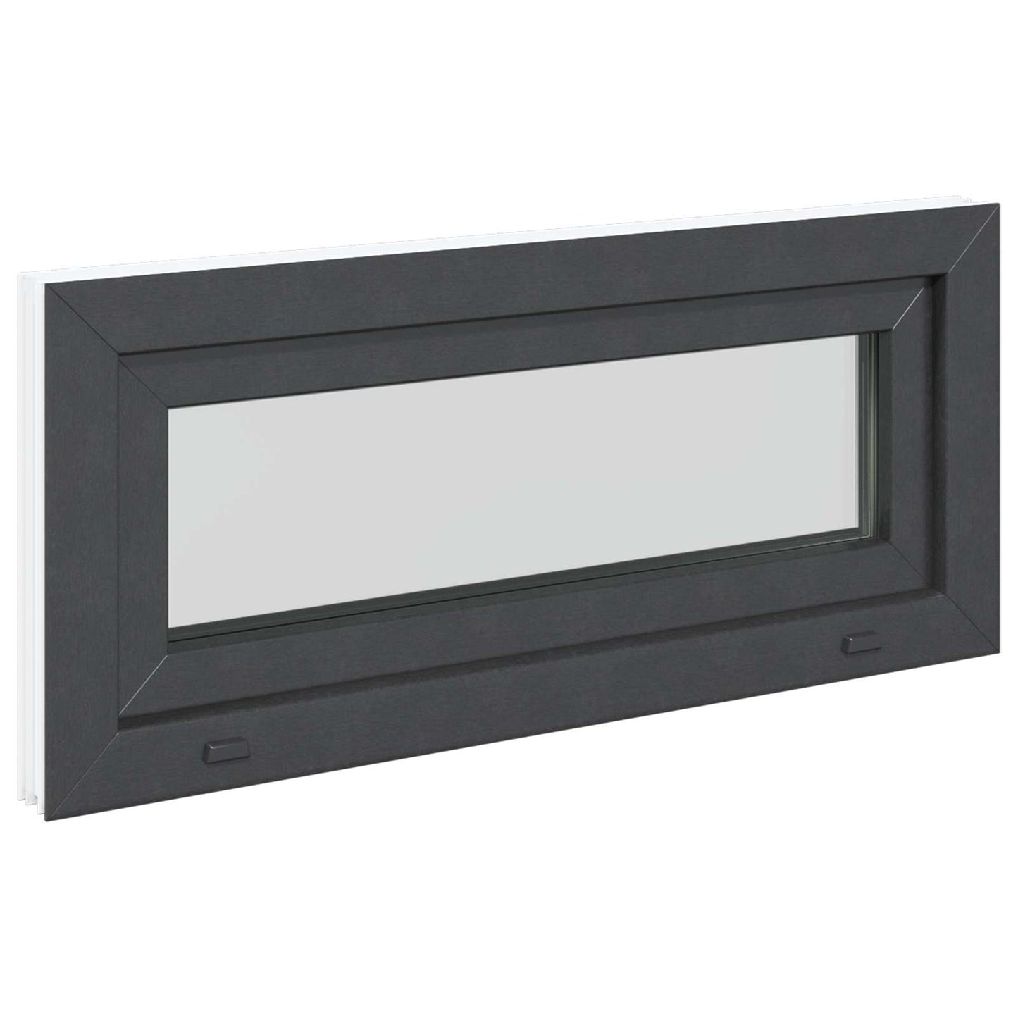 vidaXL Παράθυρο Κάτω Στρώματος RISOR 90 x 40 cm PVC και Γυαλί Ανθρακί