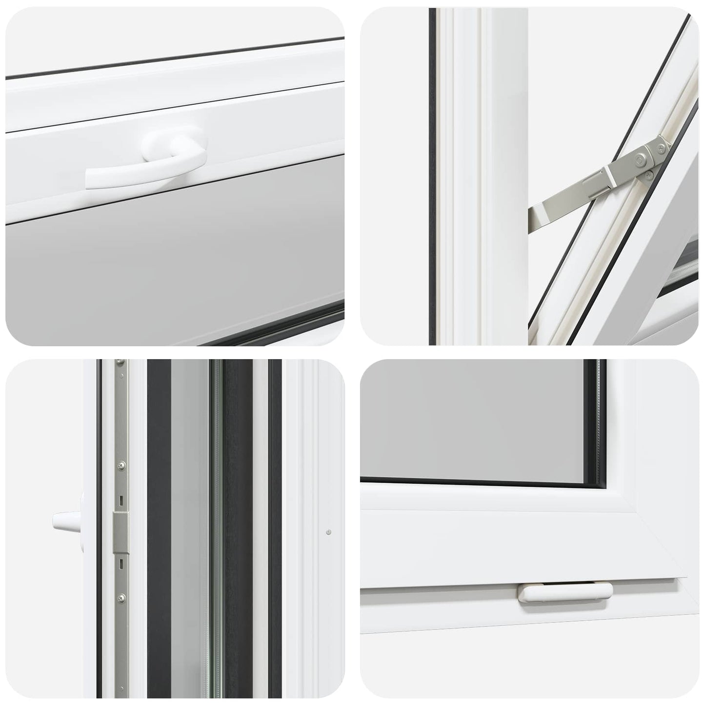vidaXL Παράθυρο Κάτω Στρώματος RISOR 110 x 40 cm PVC και Γυαλί Ανθρακί