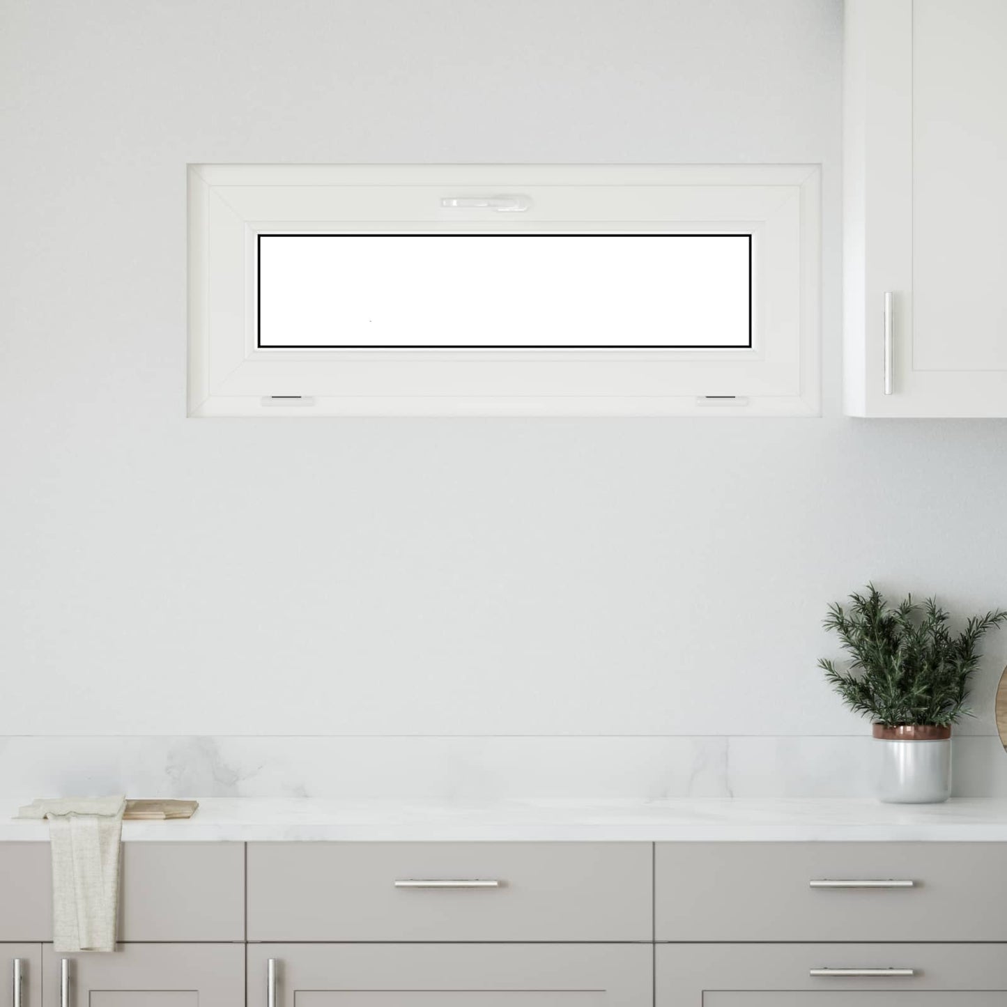 vidaXL Παράθυρο Κάτω Στρώματος RISOR 110 x 40 cm PVC και Γυαλί Ανθρακί