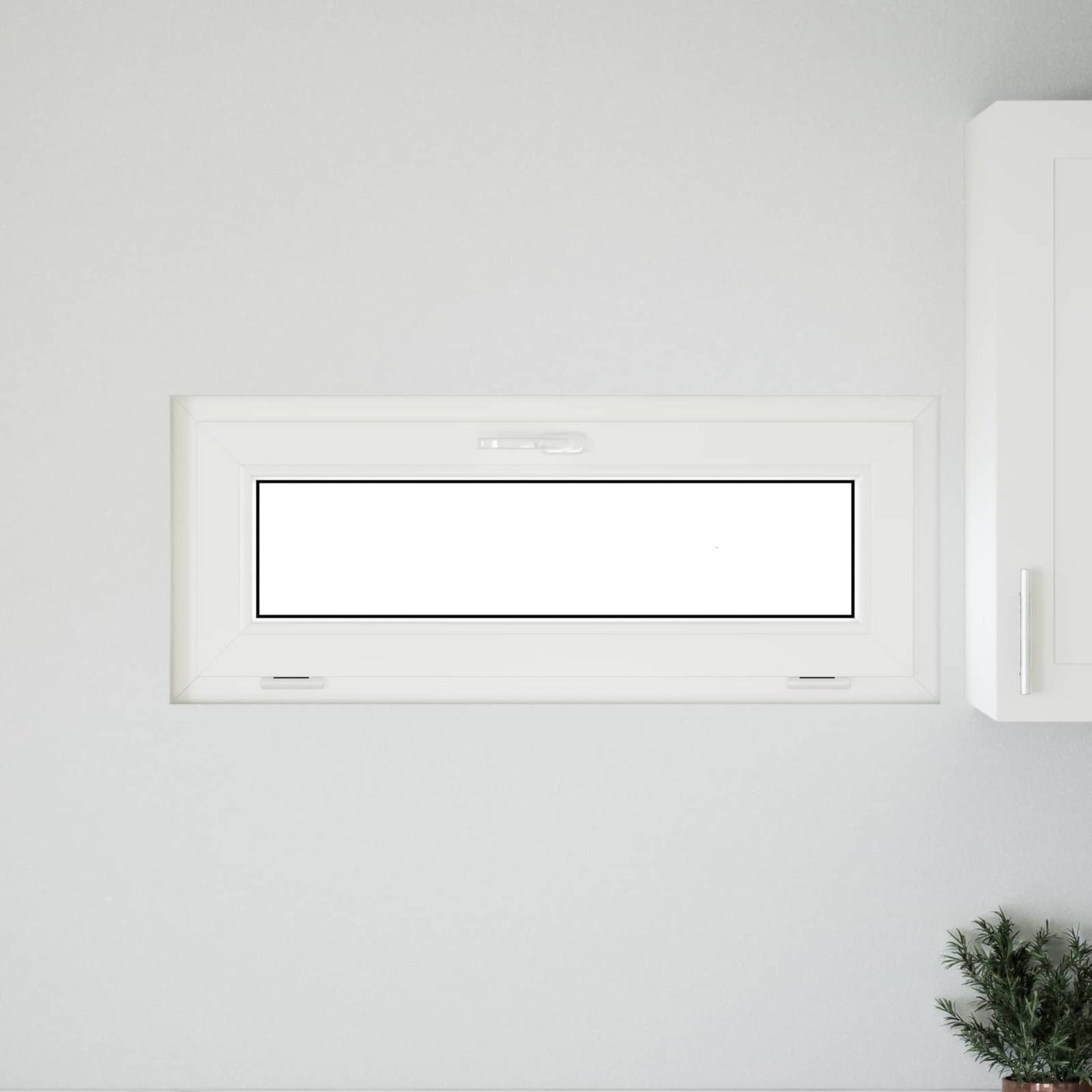 vidaXL Παράθυρο Κάτω Στρώματος RISOR 110 x 40 cm PVC και Γυαλί Ανθρακί