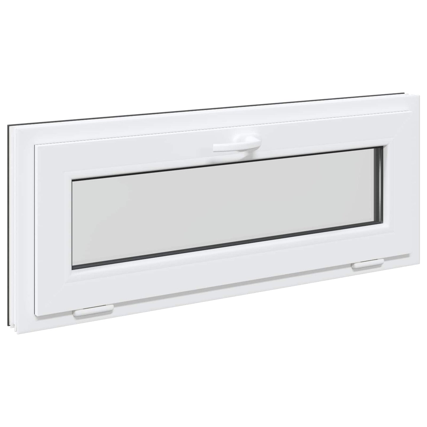 vidaXL Παράθυρο Κάτω Στρώματος RISOR 110 x 40 cm PVC και Γυαλί Ανθρακί