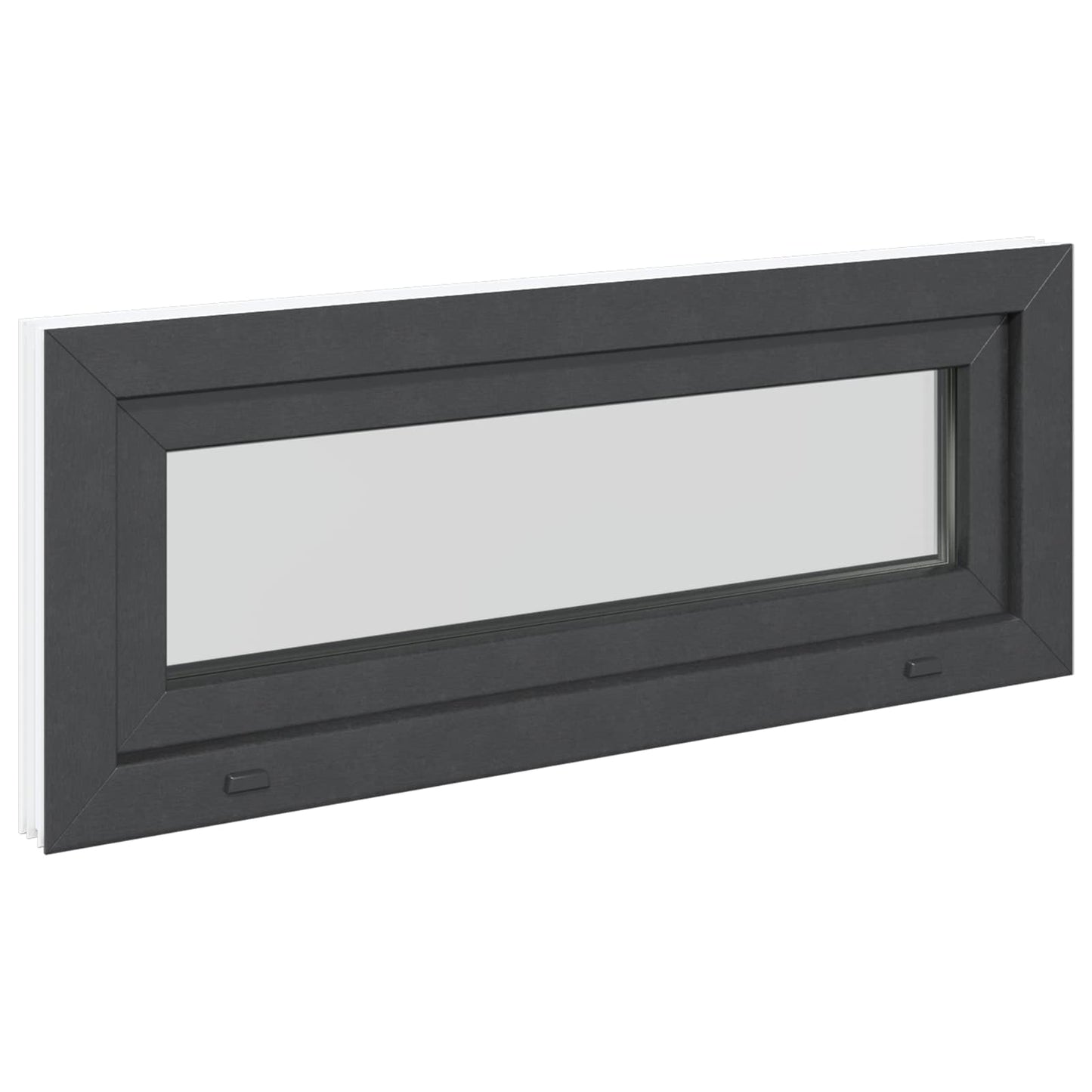vidaXL Παράθυρο Κάτω Στρώματος RISOR 110 x 40 cm PVC και Γυαλί Ανθρακί