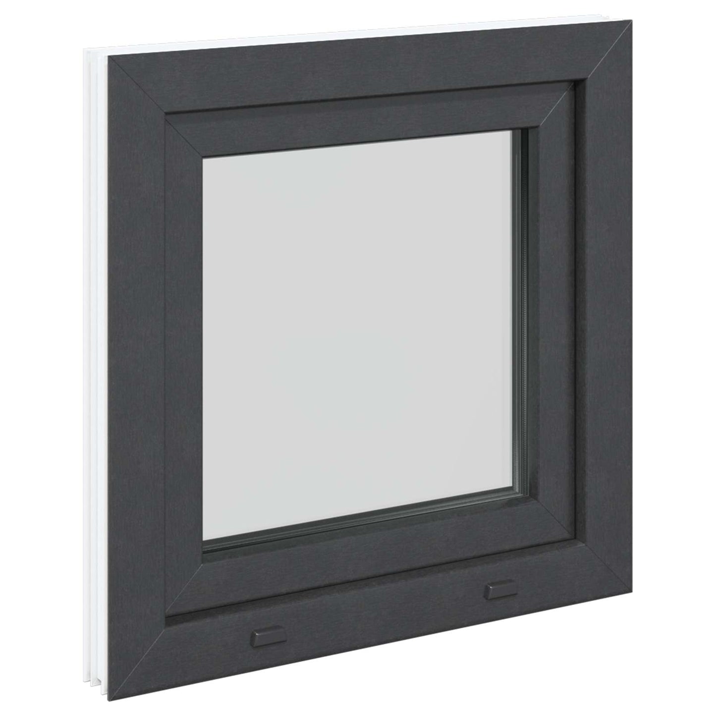 Παράθυρο Κάτω Στρώματος RISOR Ανθρακί 50 x 50 cm PVC και Γυαλί