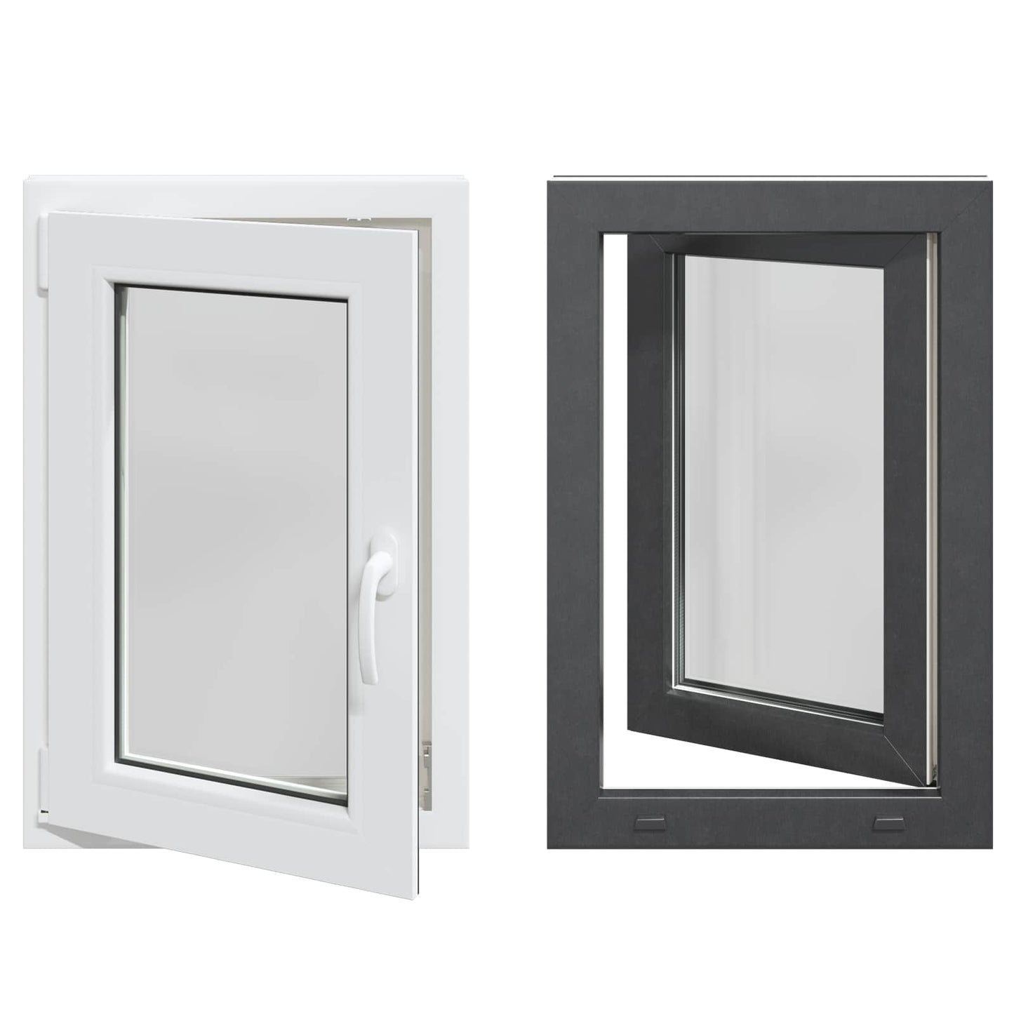 vidaXL Παράθυρο Κάτω Στρώματος RISOR 50 x 75 cm PVC και Γυαλί Ανθρακί
