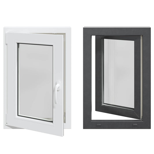 vidaXL Παράθυρο Κάτω Στρώματος RISOR 50 x 75 cm PVC και Γυαλί Ανθρακί