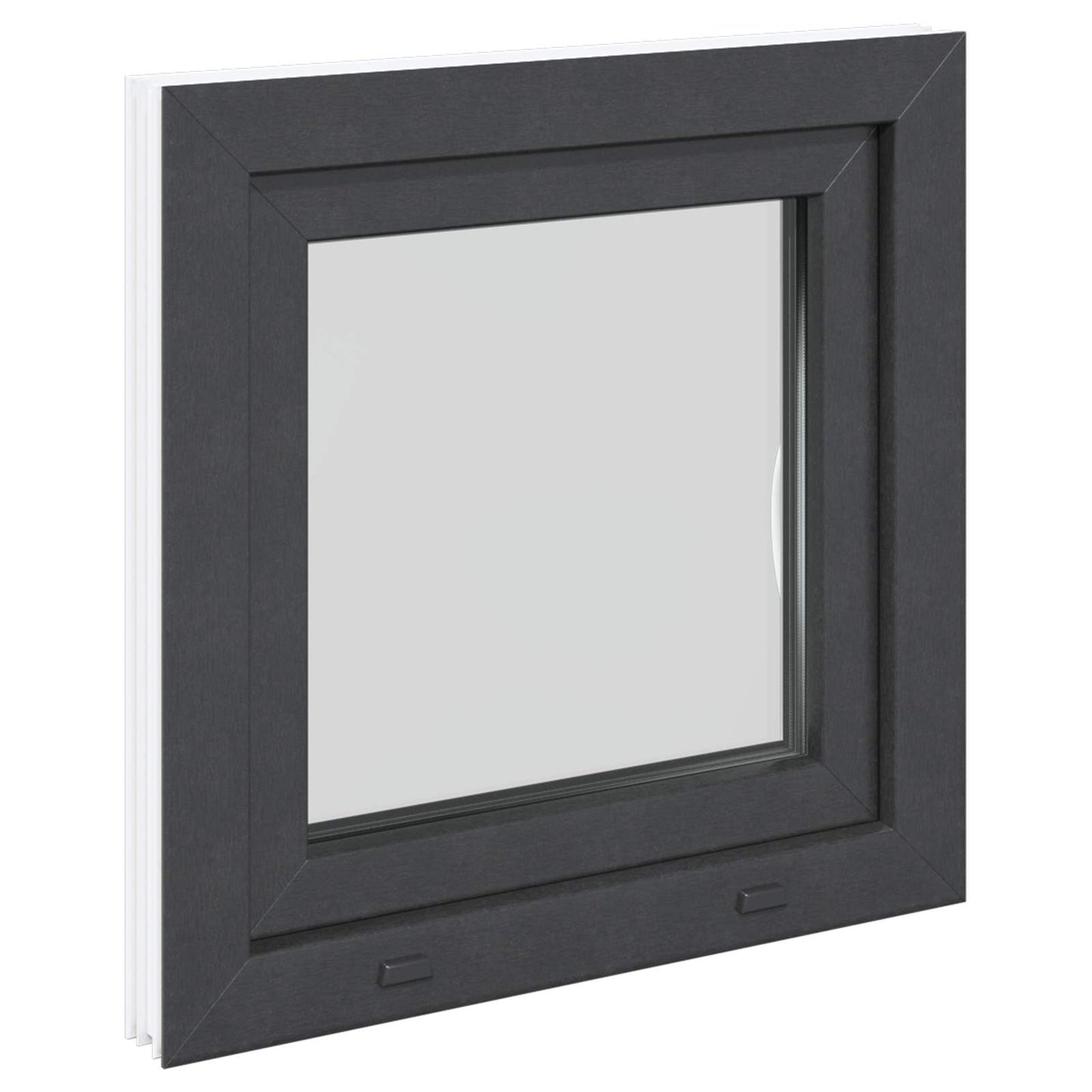 Παράθυρο Κάτω Στρώματος RISOR Ανθρακί 60 x 60 cm PVC και Γυαλί
