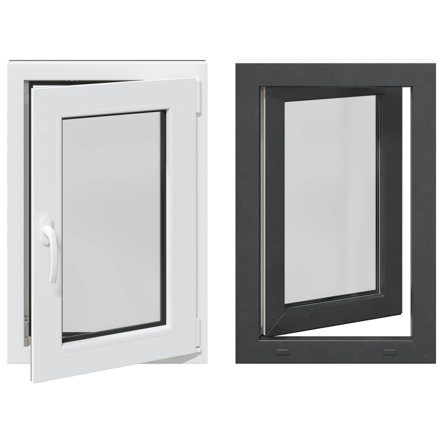 vidaXL Παράθυρο Κάτω Στρώματος RISOR 60 x 80 cm PVC και Γυαλί Ανθρακί