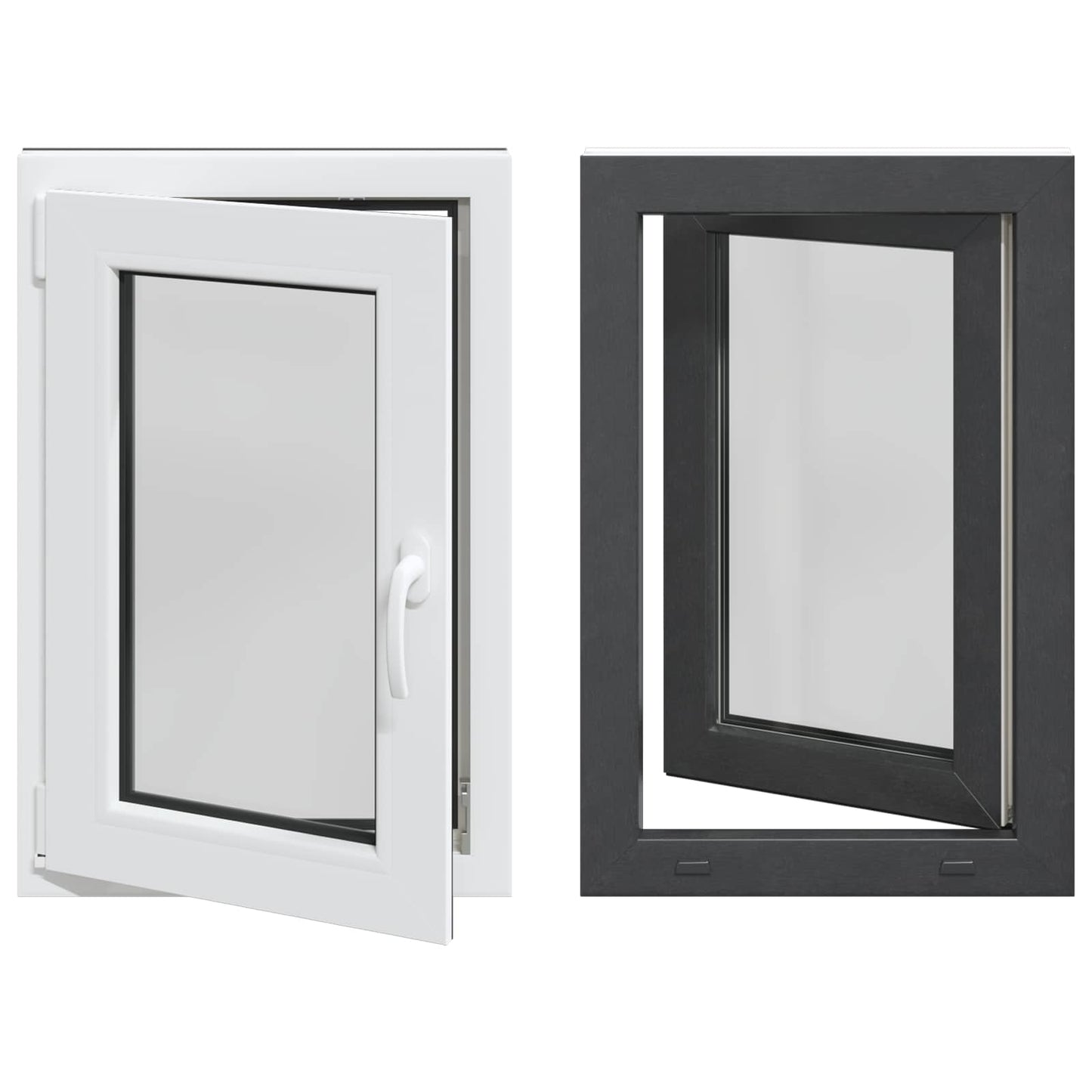 vidaXL Παράθυρο Κάτω Στρώματος RISOR 60 x 90 cm PVC και Γυαλί Ανθρακί