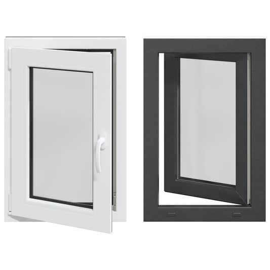 vidaXL Παράθυρο Κάτω Στρώματος RISOR 60 x 90 cm PVC και Γυαλί Ανθρακί