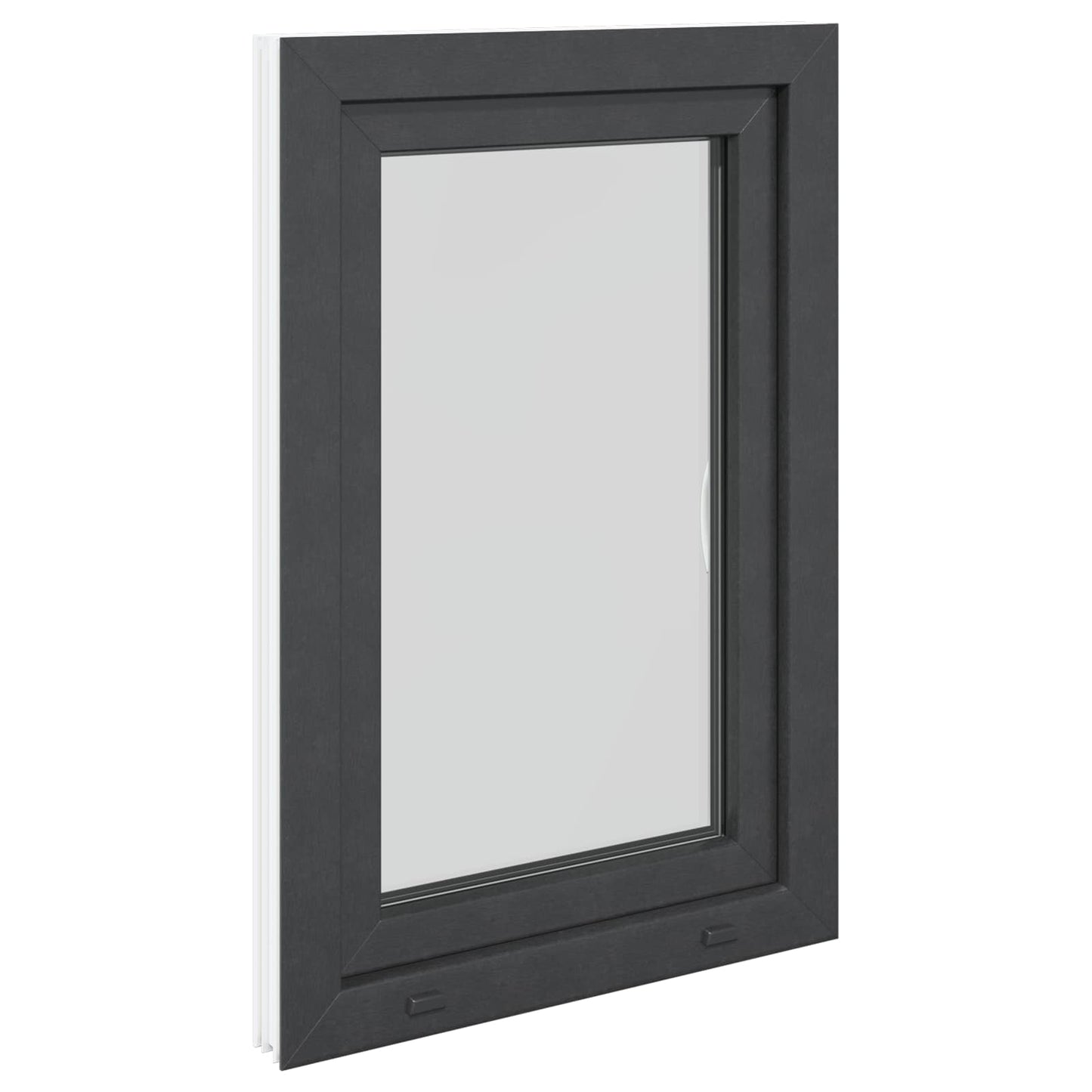 vidaXL Παράθυρο Κάτω Στρώματος RISOR 60 x 90 cm PVC και Γυαλί Ανθρακί