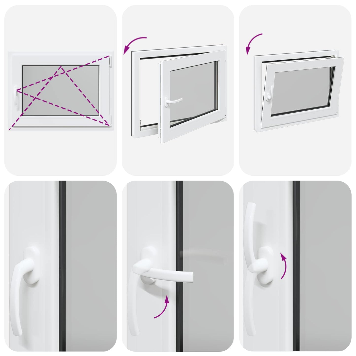 vidaXL Παράθυρο Κάτω Στρώματος RISOR 60 x 100 cm PVC και Γυαλί Ανθρακί