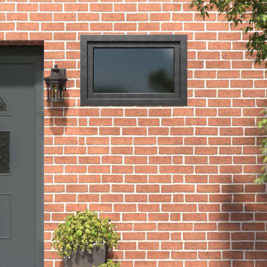 vidaXL Παράθυρο Κάτω Στρώματος RISOR 90 x 50 cm PVC και Γυαλί Ανθρακί
