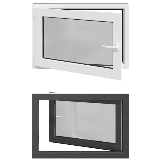 vidaXL Παράθυρο Κάτω Στρώματος RISOR 90 x 50 cm PVC και Γυαλί Ανθρακί