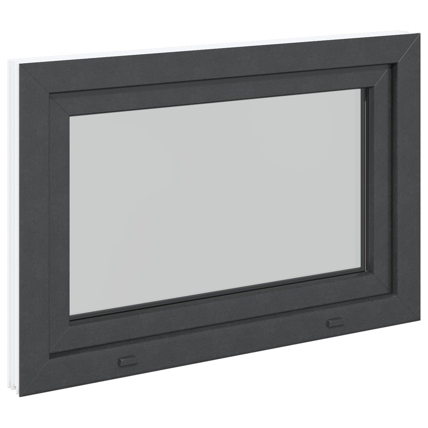 Παράθυρο Κάτω Στρώματος RISOR Ανθρακί 90 x 60 cm PVC και Γυαλί