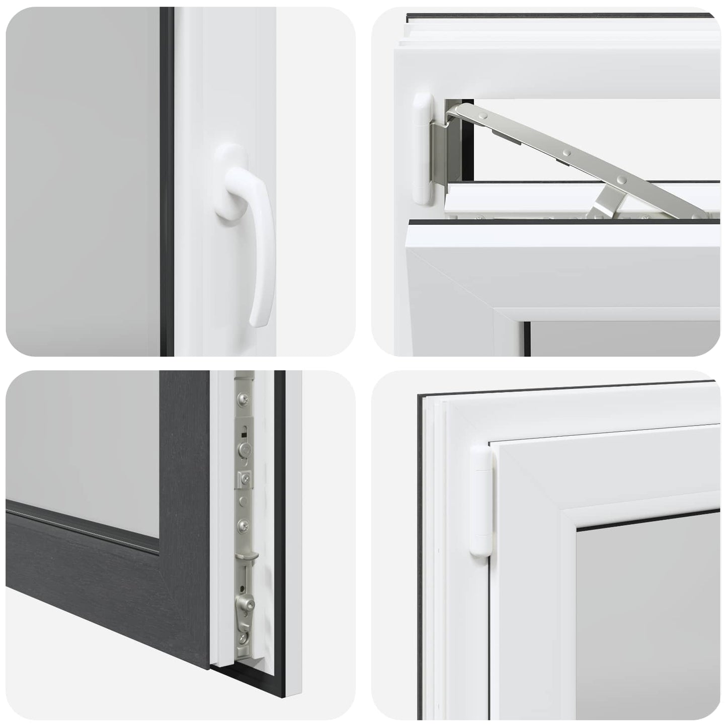 Παράθυρο Κάτω Στρώματος RISOR Ανθρακί 90 x 70 cm PVC και Γυαλί